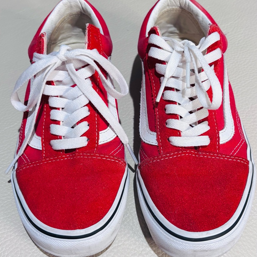Red and White Sneakers